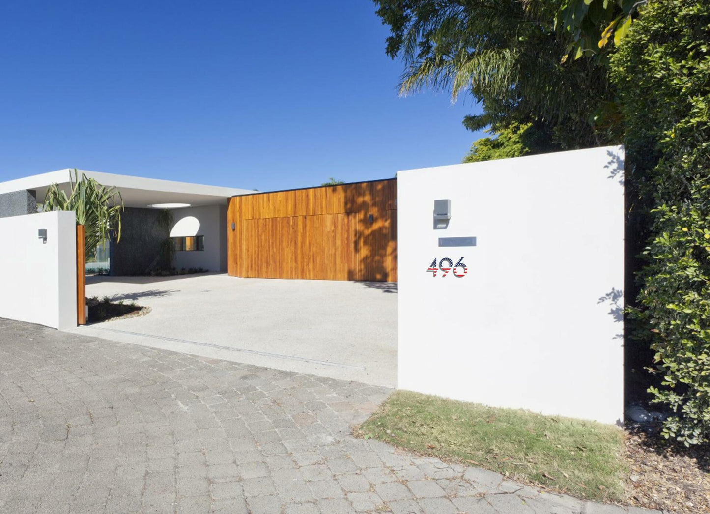 Metal House Number 8 with American Flag 6 Inch Rust-Proof Durable