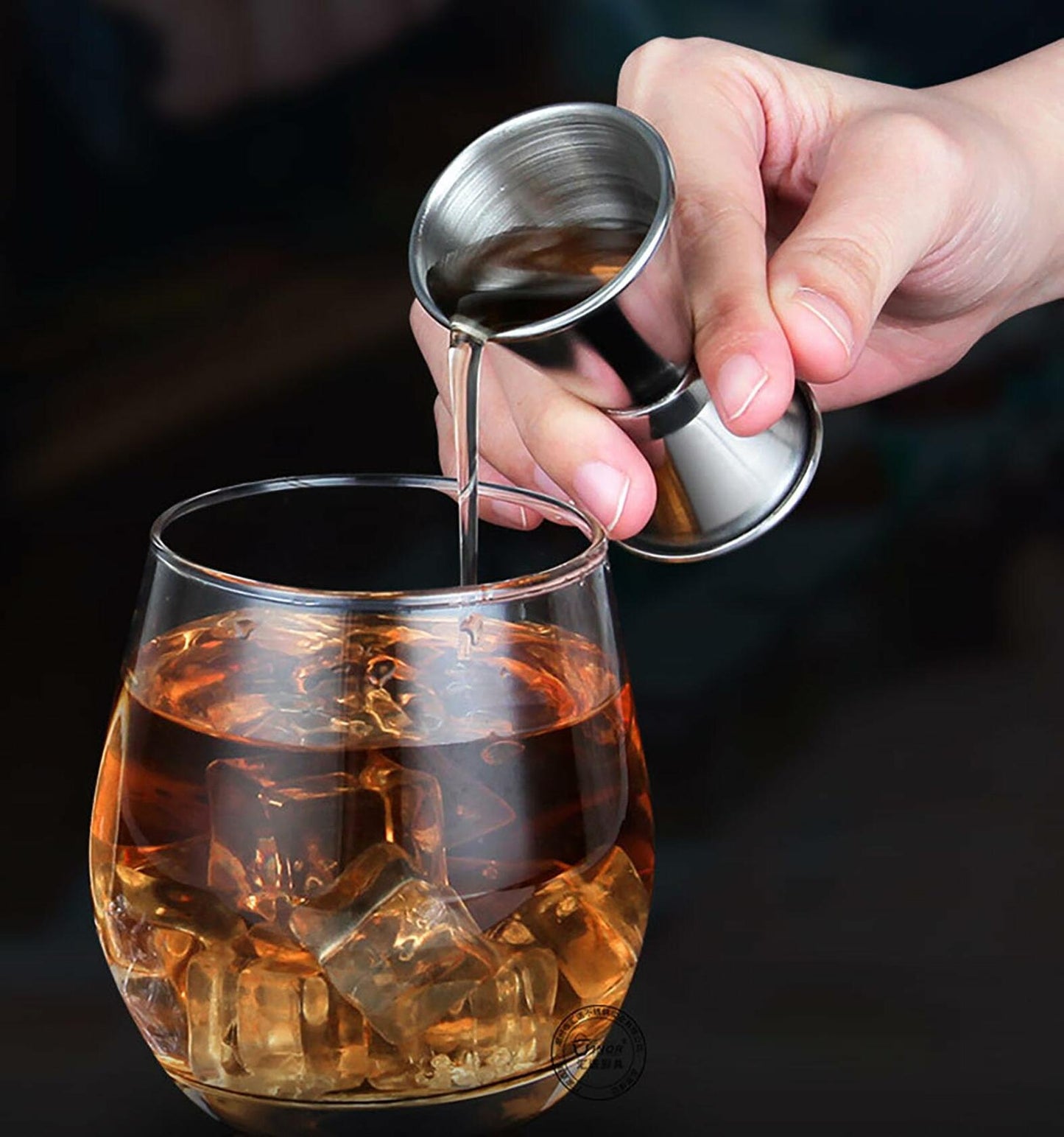 YIKANGHENG Silver Stainless Steel Cocktail Double Jigger 45ML 30ML