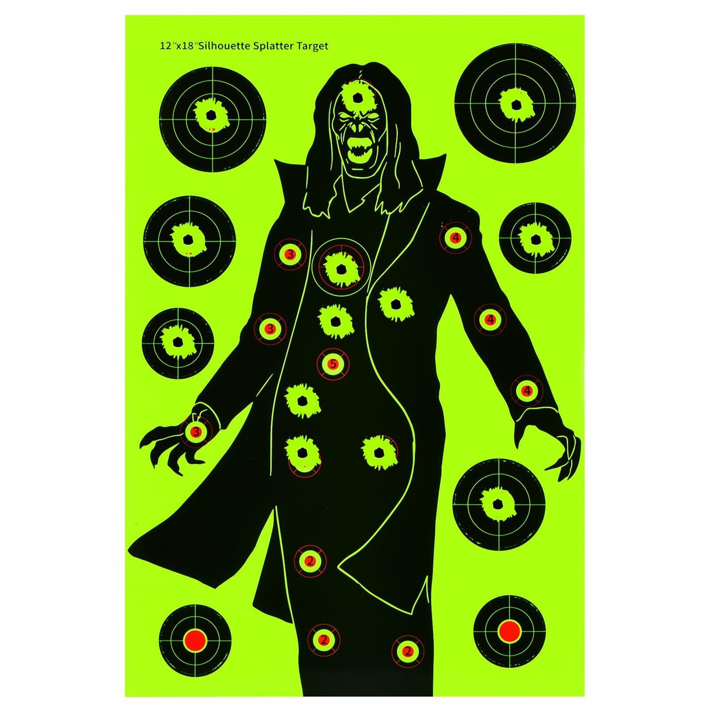 WEIMIKE Shooting Targets 12x18in Splatter Silhouette Paper Black Yellow Red