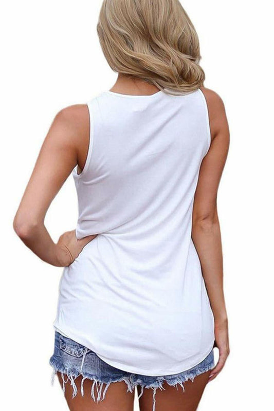 [Like New] Sarin Mathews Womens Tank Top Sleeveless Criss Cross White Size M