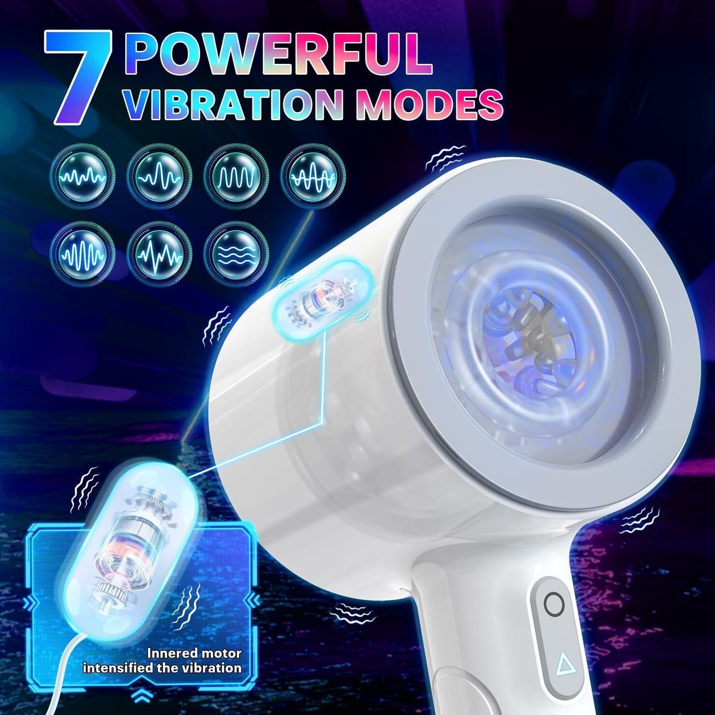 Foreglad Automatic Male Masturbator 7 Modes Dual Open-Ended White