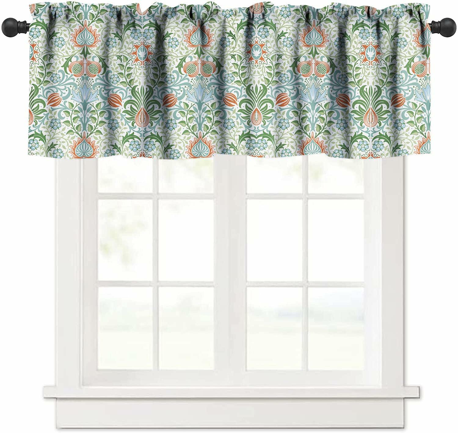 Focusbrite William Morris Floral Insulated Curtain Valance 54x18in 1 Panel