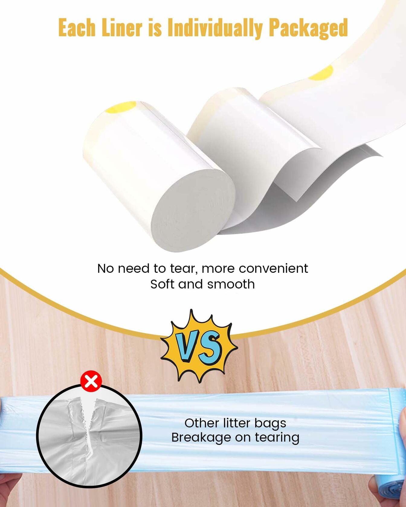 KONE Cat Litter Box Liners Jumbo Large Drawstring 36x18 30 Count