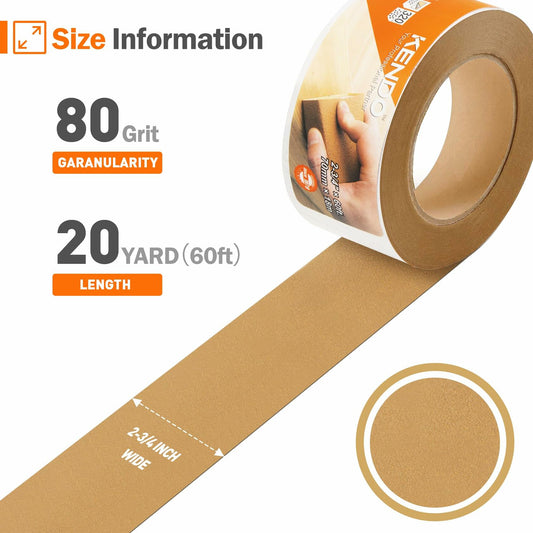 Kendo 80 Grit Longboard Sandpaper 2-3/4" Wide Gold Zirconia Alumina 20 Yard