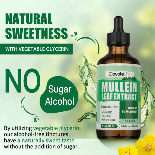 BestBy03/26 ElevateLife Mullein Drops Lung Cleanse Vegan Liquid Tincture 4oz