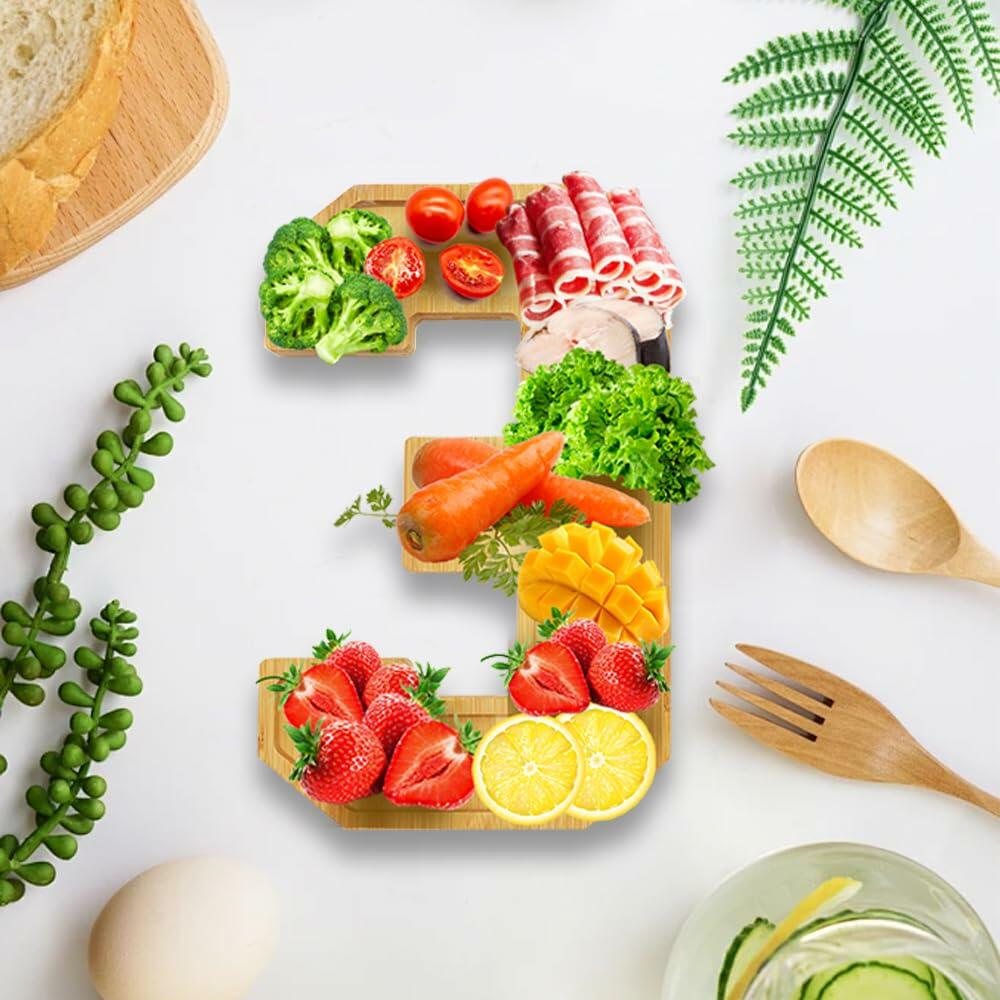 Valguri Wooden Charcuterie Number Fillable Board Box Large Reusable