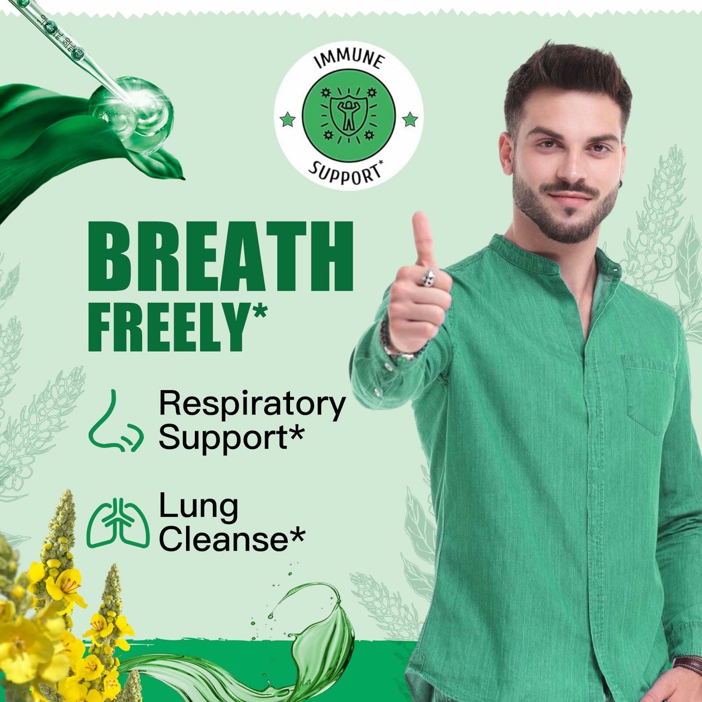 BestBy03/26 ElevateLife Mullein Drops Lung Cleanse Vegan Liquid Tincture 4oz