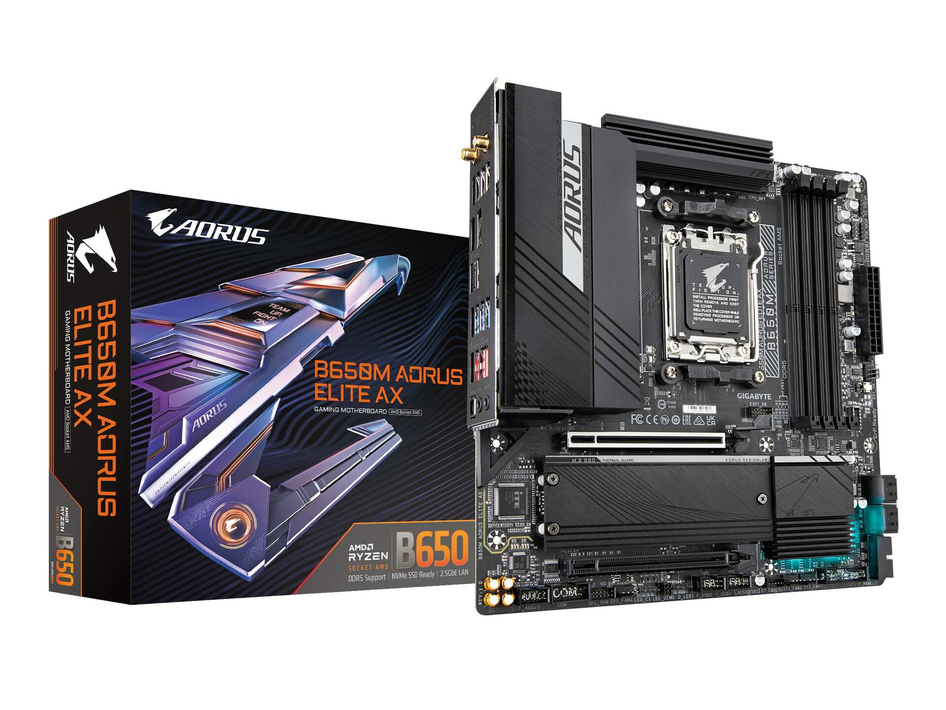 GIGABYTE B650M AORUS Elite AX AMD B650 Micro-ATX DDR5 PCIe 5.0 USB 3.2