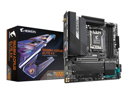 GIGABYTE B650M AORUS Elite AX AMD B650 Micro-ATX DDR5 PCIe 5.0 USB 3.2