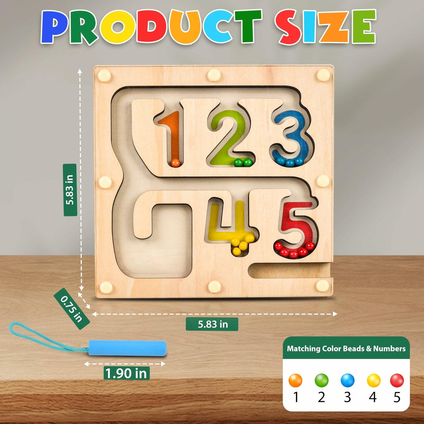 Montessori Magnetic Maze Board Wooden Puzzle Educational Toy Double Maze M