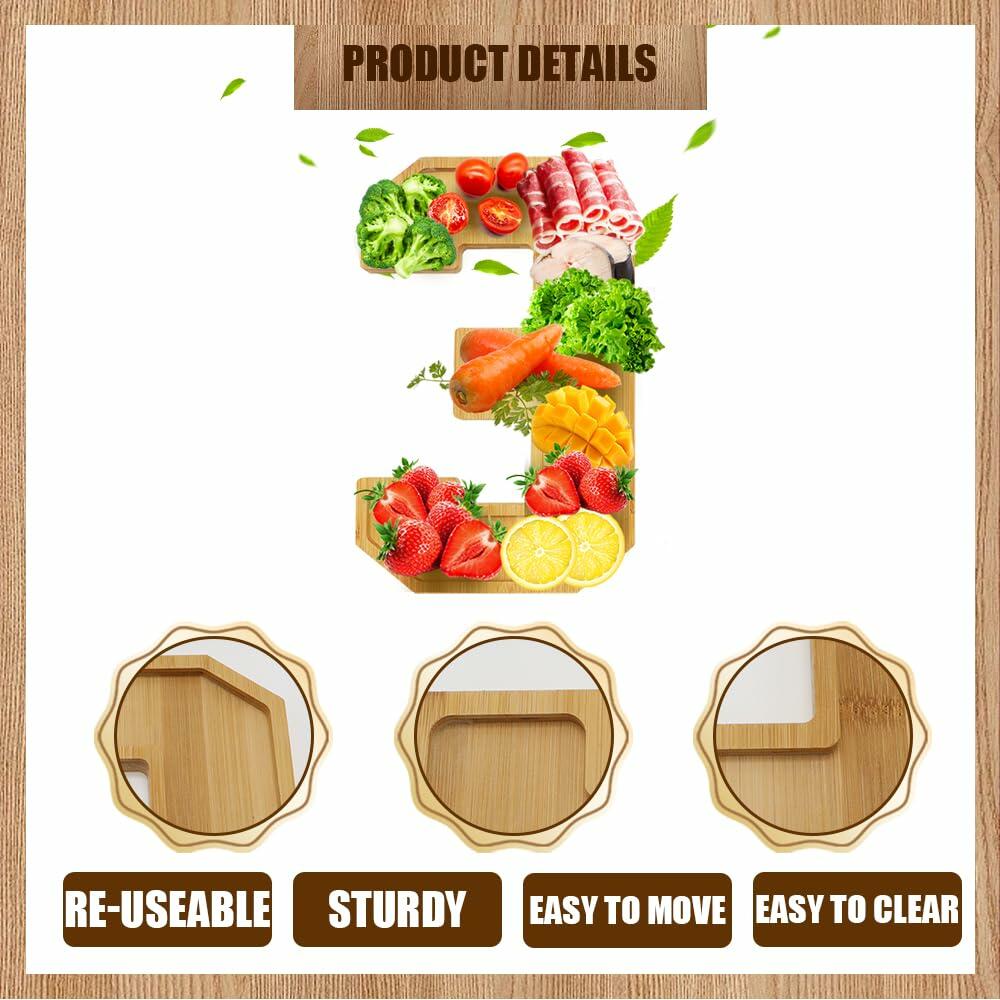 Valguri Wooden Charcuterie Number Fillable Board Box Large Reusable