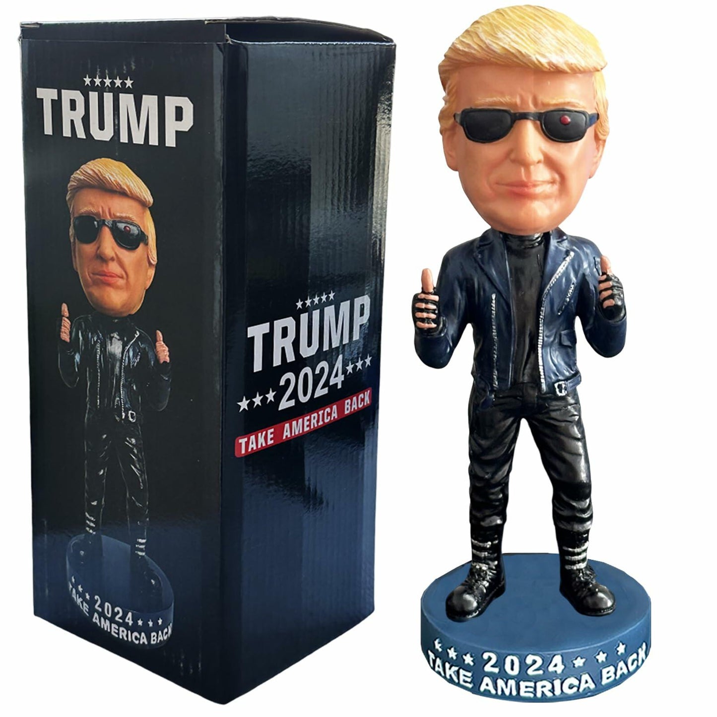 UKMPFGJ Donald Trump 2024 I Will Be Back Resin Puppet Black Political