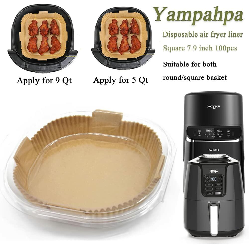 Air Fryer Disposable Paper Liner 8 Inch Non-Stick Oil-Proof 100 PCS White