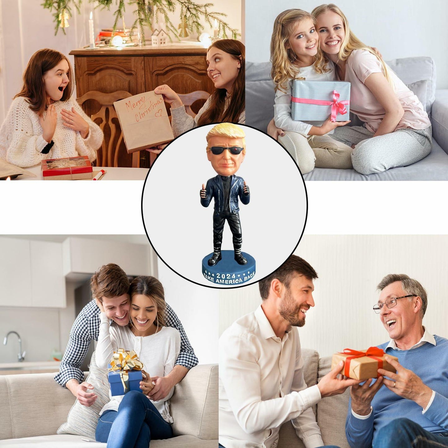 UKMPFGJ Donald Trump 2024 I Will Be Back Resin Puppet Black Political