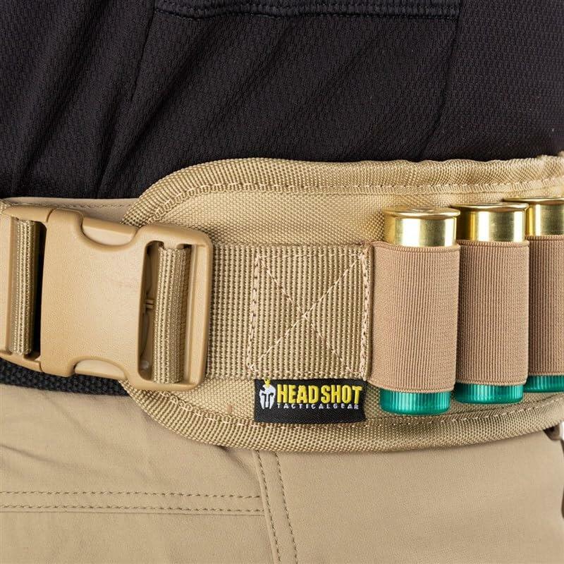 Headshot Tactical Gear 25 Round 12/20 Caliber Waist Type Bandolier (Coyote)