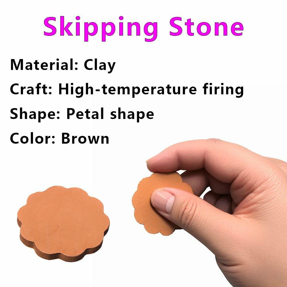 CozyLivn Skipping Stones Set 120PCS Clay Multicolor Aquatic Sports Rocks
