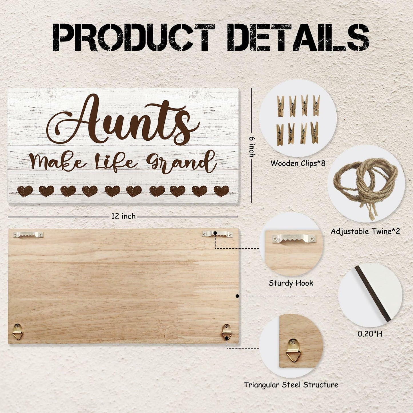 CGBHW Great Aunt Photo Frame Wall Hanging Gift 12x6 Black