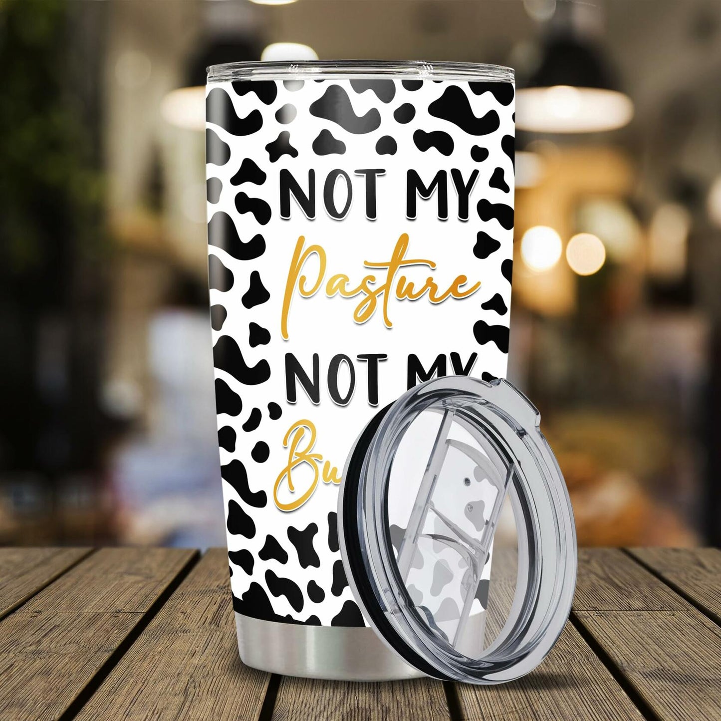 WAZONE Heifer Tumbler Cup Leopard Cow Stainless Steel 20oz Travel Mug