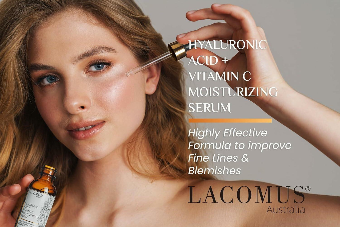 LACOMUS Hyaluronic Acid Vitamin C Moisturizing Serum Organic Skin Care