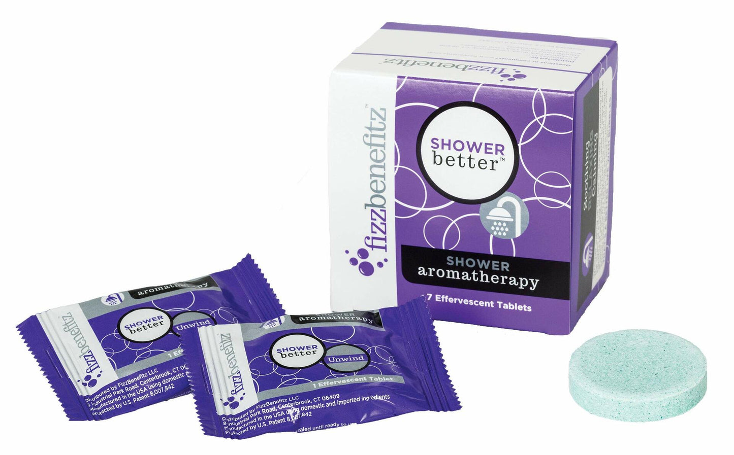 FizzBenefitz Aromatherapy Shower Bombs Unwinding Scent 7 Count Pack