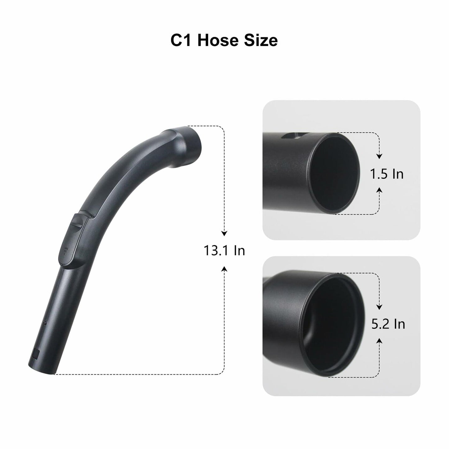 Generic Vacuum Hose for Miele Compact C1 C2 C3 S4 Black 13.1in 1 Pack
