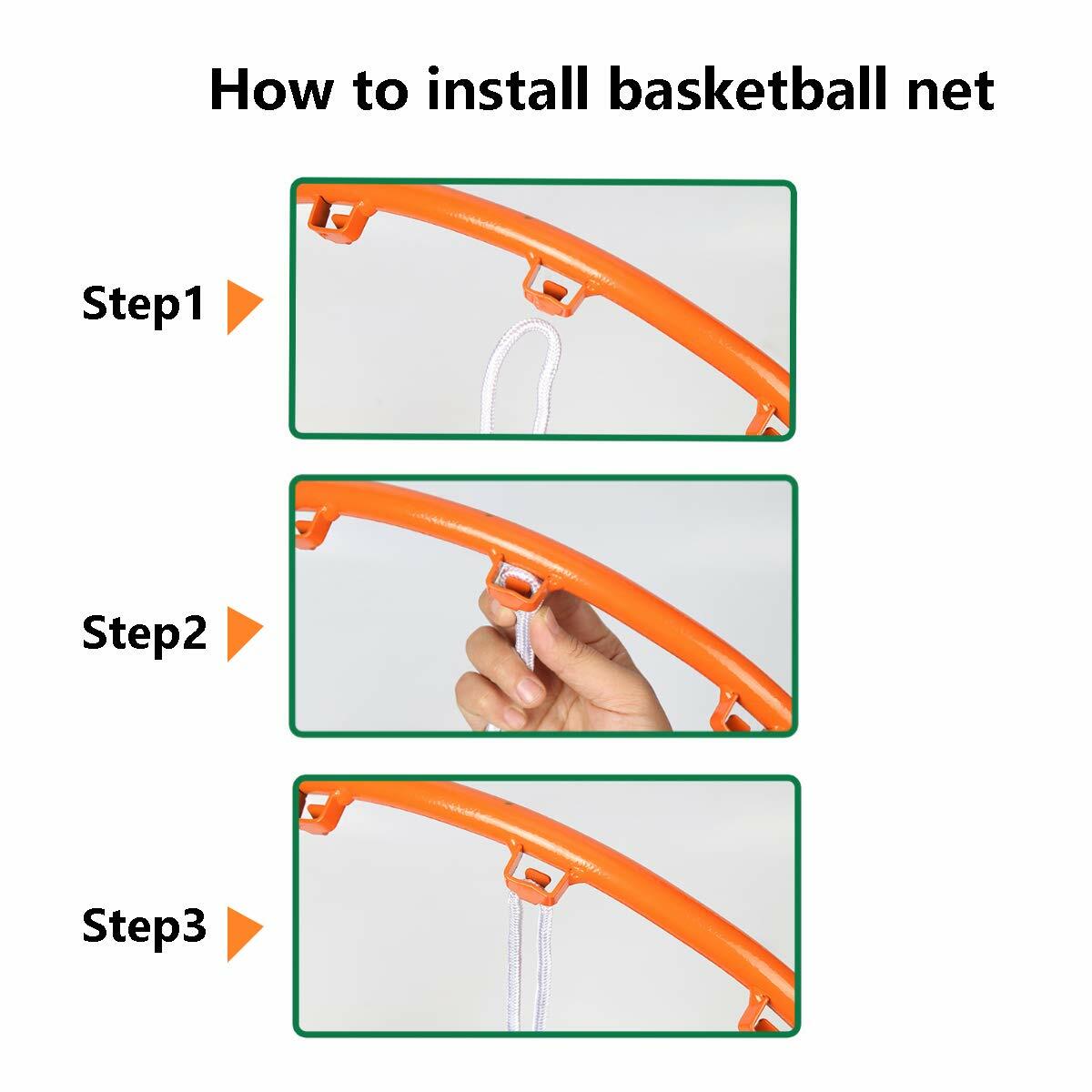 2 Pack Red White Basketball Net 12 Loops Polyester All Weather Durable