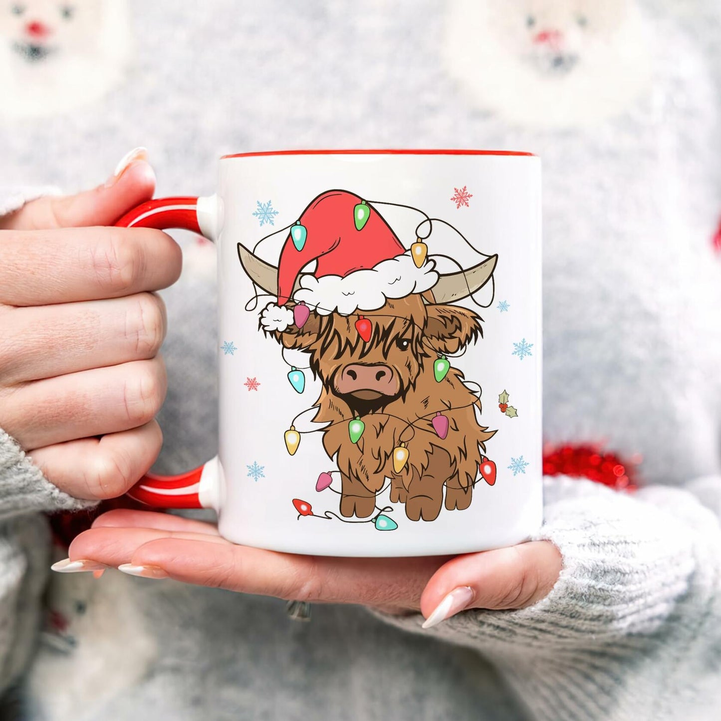 Hyturtle Highland Cow Coffee Mug 11oz Ceramic Christmas Color Xmas