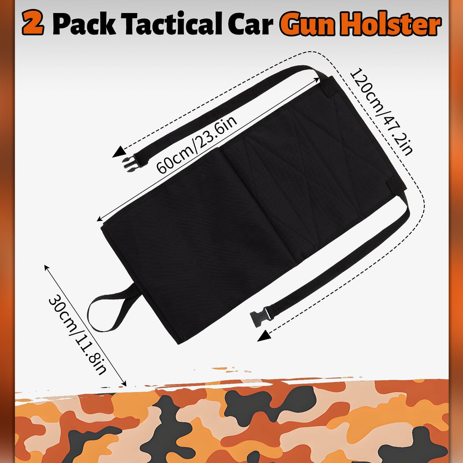 SmoothNovelty 2 Pcs Tactical Car Gun Holsters with Pocket Cover Adjustable Strap