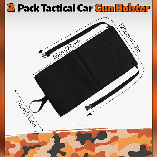 SmoothNovelty 2 Pcs Tactical Car Gun Holsters with Pocket Cover Adjustable Strap