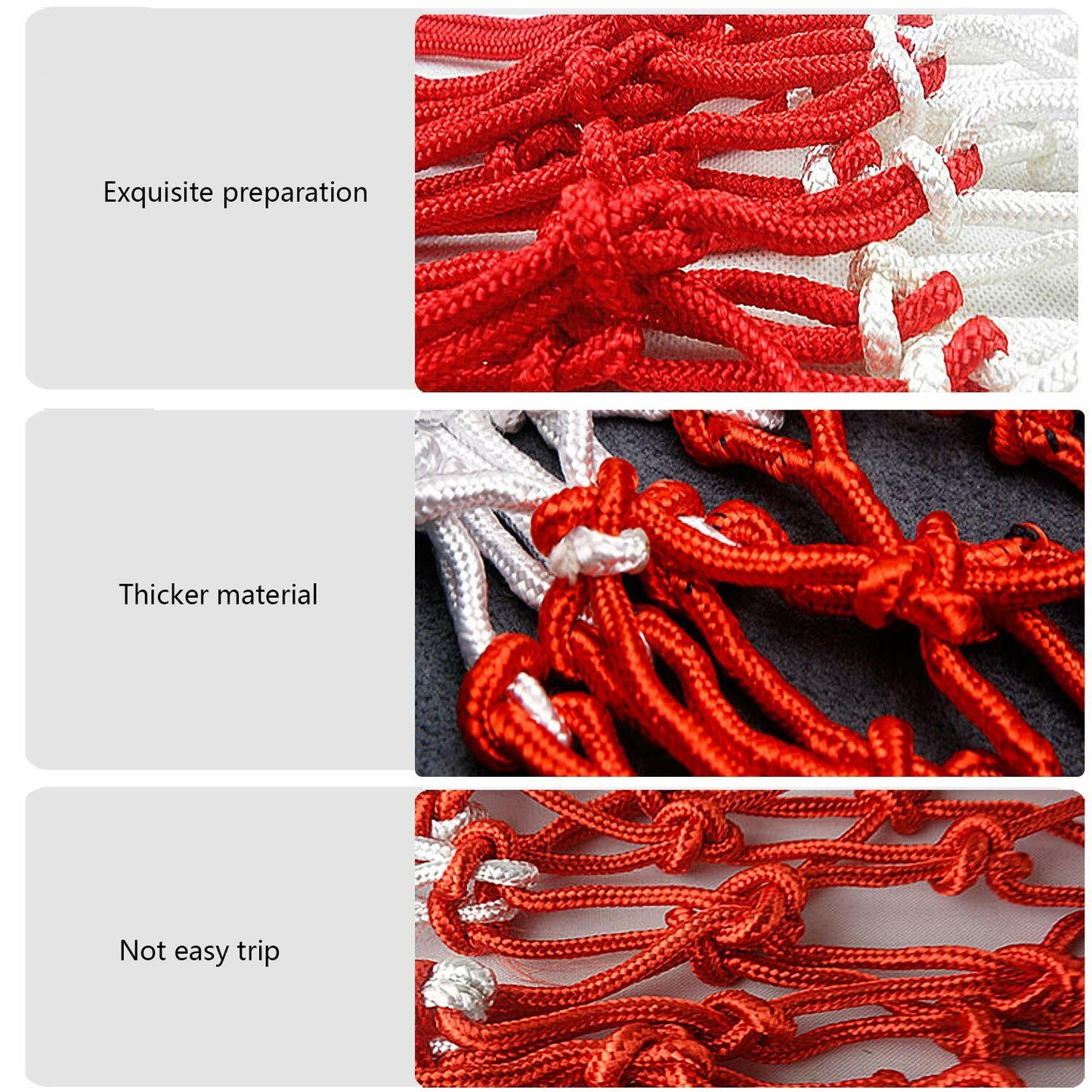 2 Pack Red White Basketball Net 12 Loops Polyester All Weather Durable