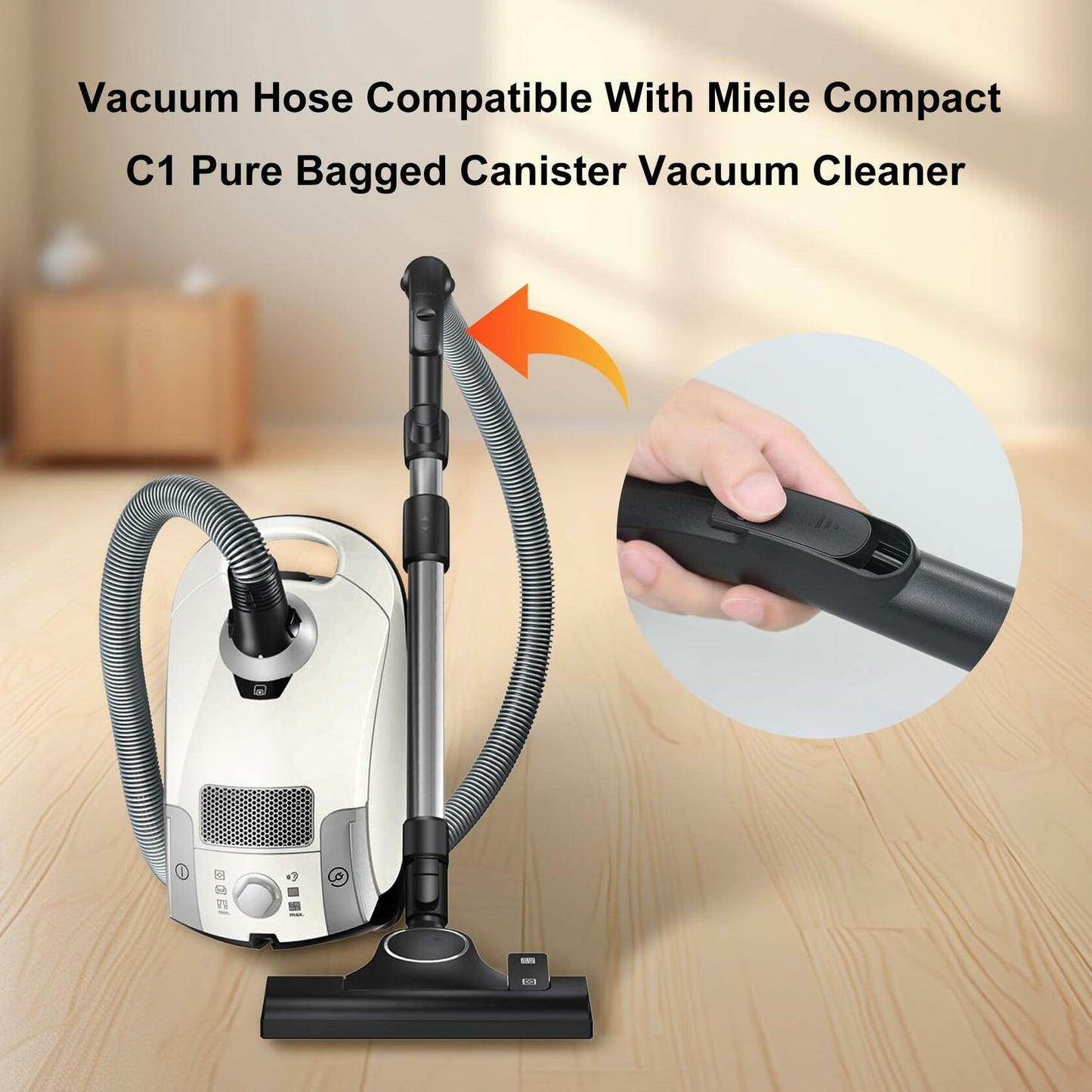 Generic Vacuum Hose for Miele Compact C1 C2 C3 S4 Black 13.1in 1 Pack