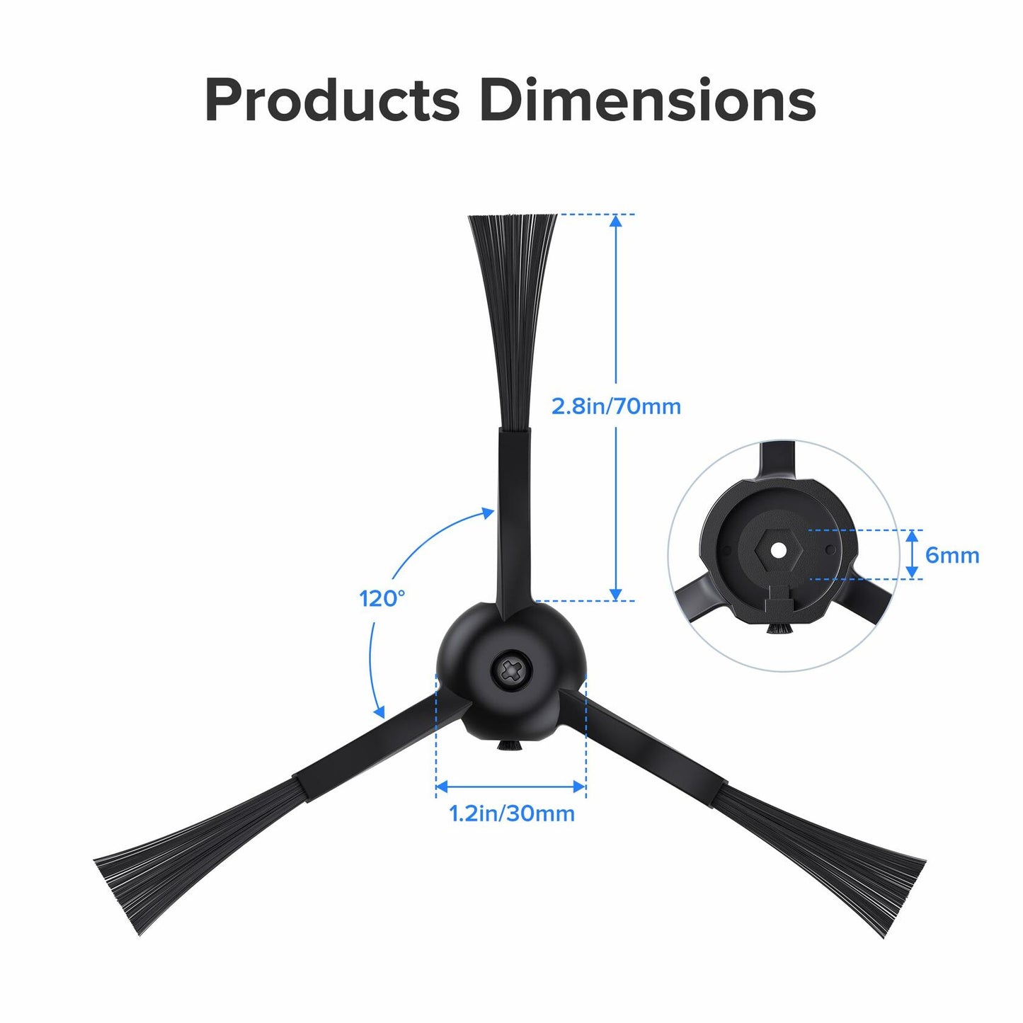 BPMIO Replacement Side Brush B20 Robot Vacuum Mop Combo 4pcs