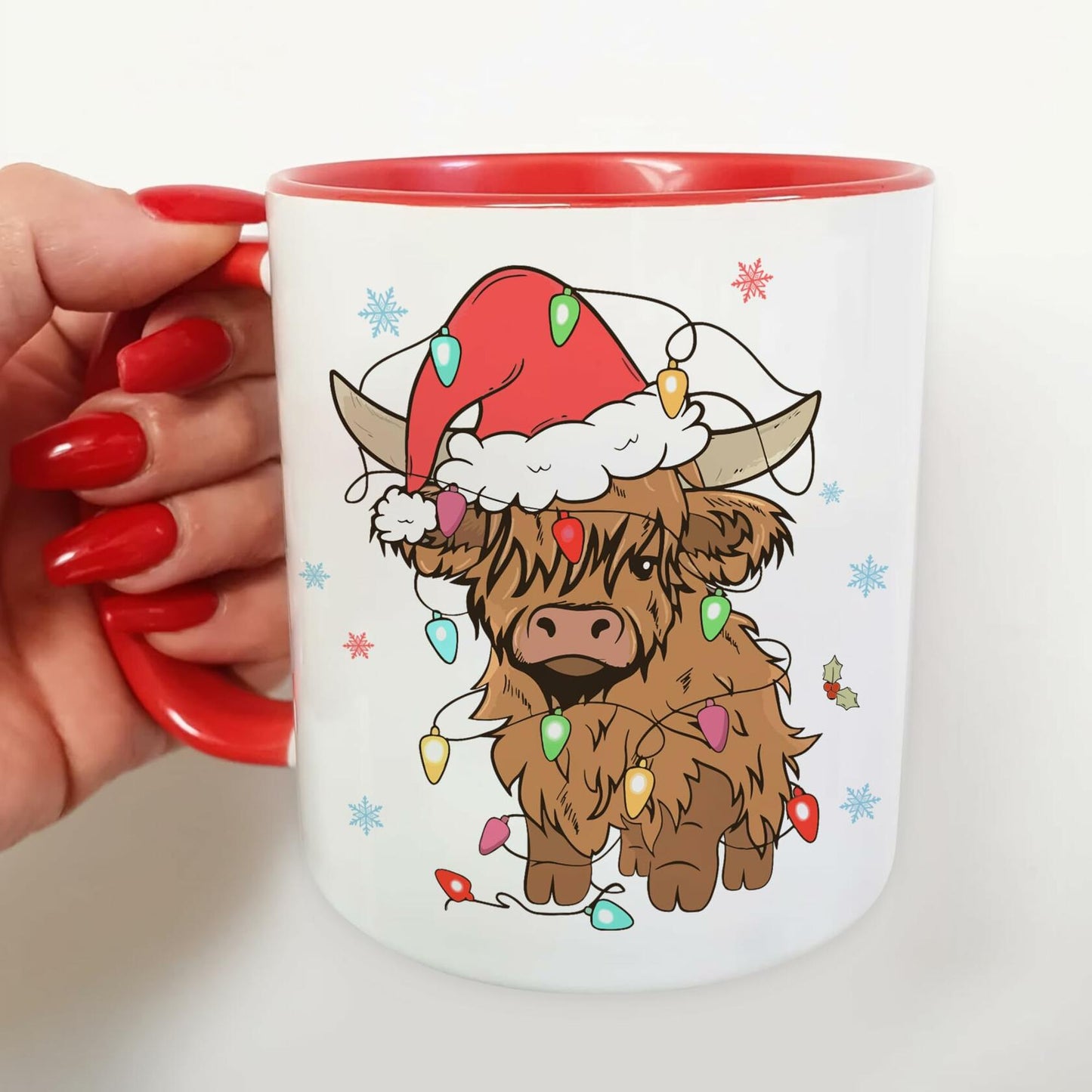 Hyturtle Highland Cow Coffee Mug 11oz Ceramic Christmas Color Xmas