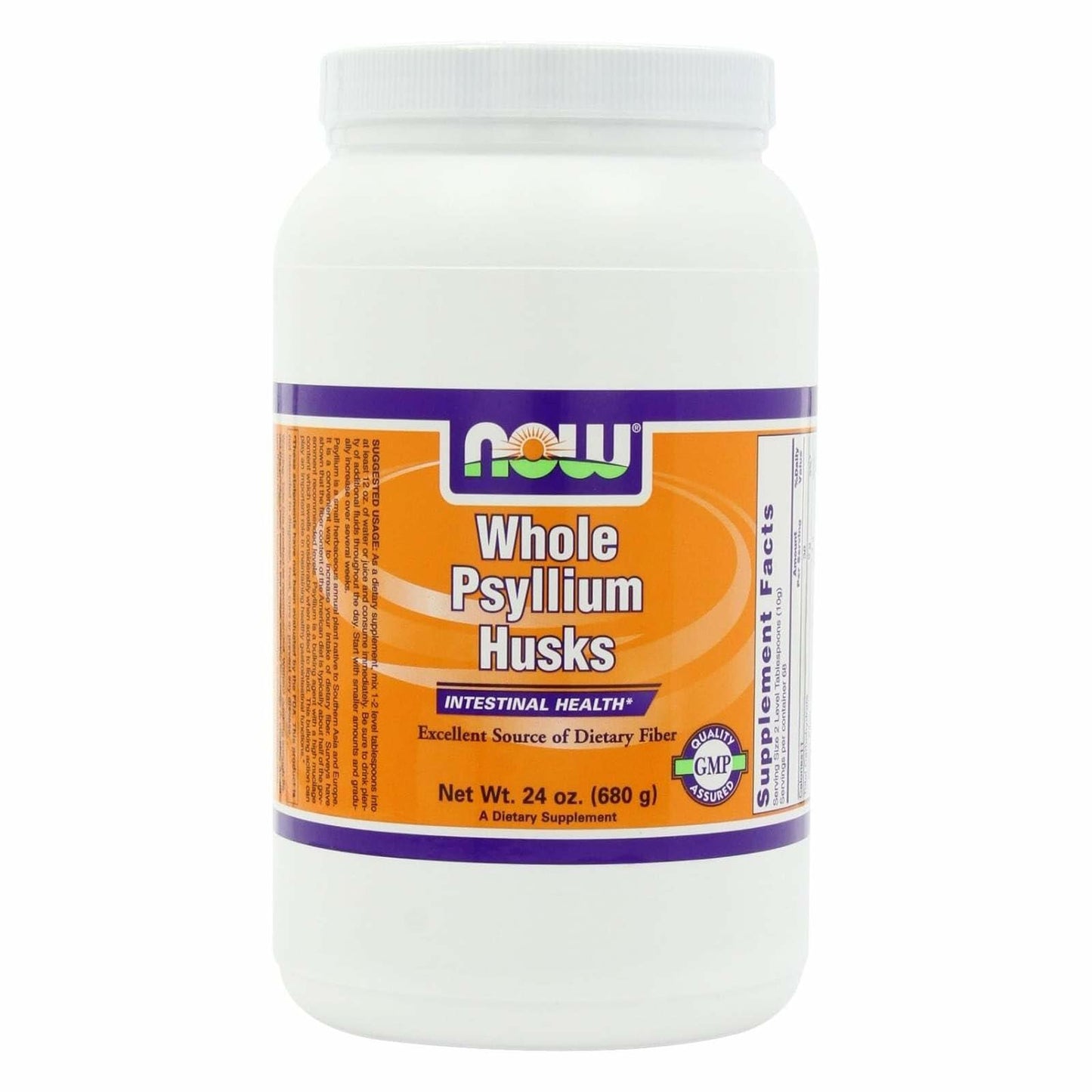 NOW Foods Whole Psyllium Husks Unflavored 24 oz (680 g) Soluble Fiber