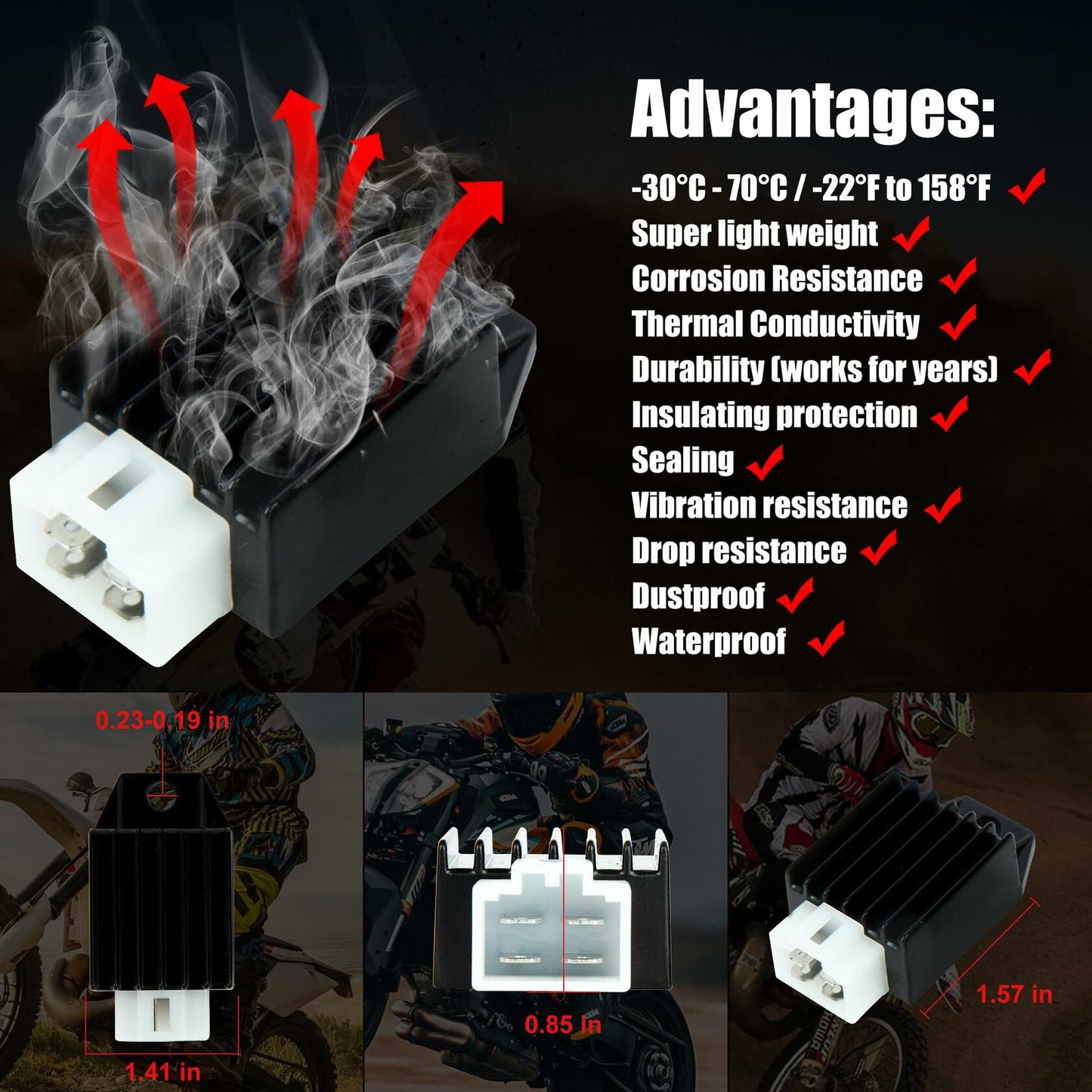 ChenXL 2 Pack OEM Half Wave Voltage Regulator Rectifier 4 Pin Tao Tao ATA-110