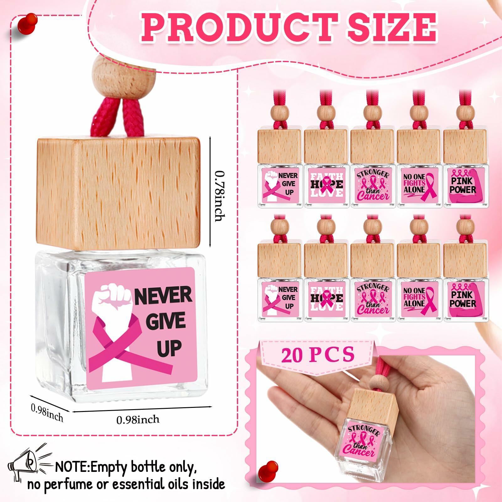 Timtin 20pcs Pink Breast Cancer Awareness Car Air Freshener Ribbon