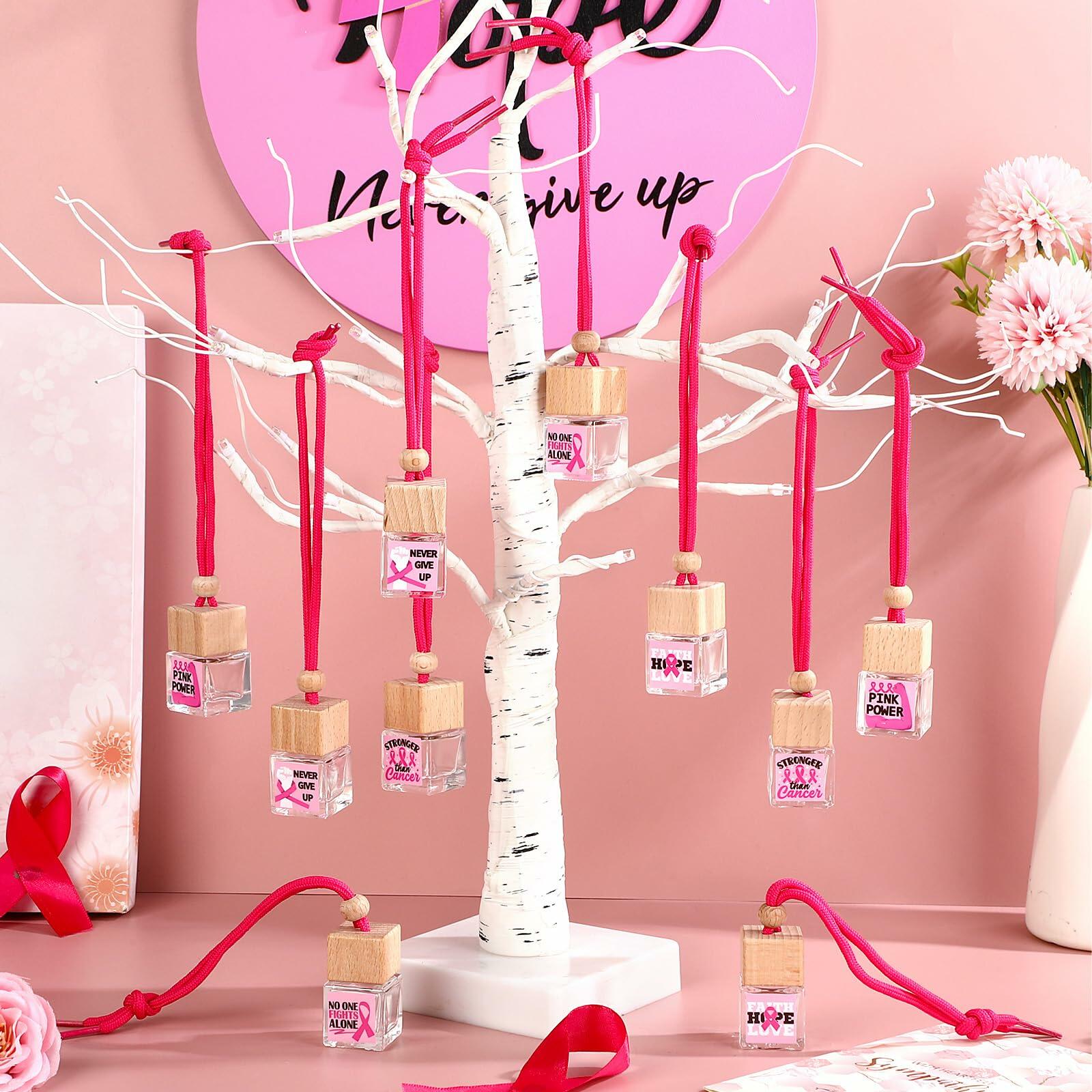 Timtin 20pcs Pink Breast Cancer Awareness Car Air Freshener Ribbon