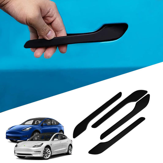 Generic Tesla Model 3/Y Door Handle Cover 4PCS ABS Scratch Guard Matte Black