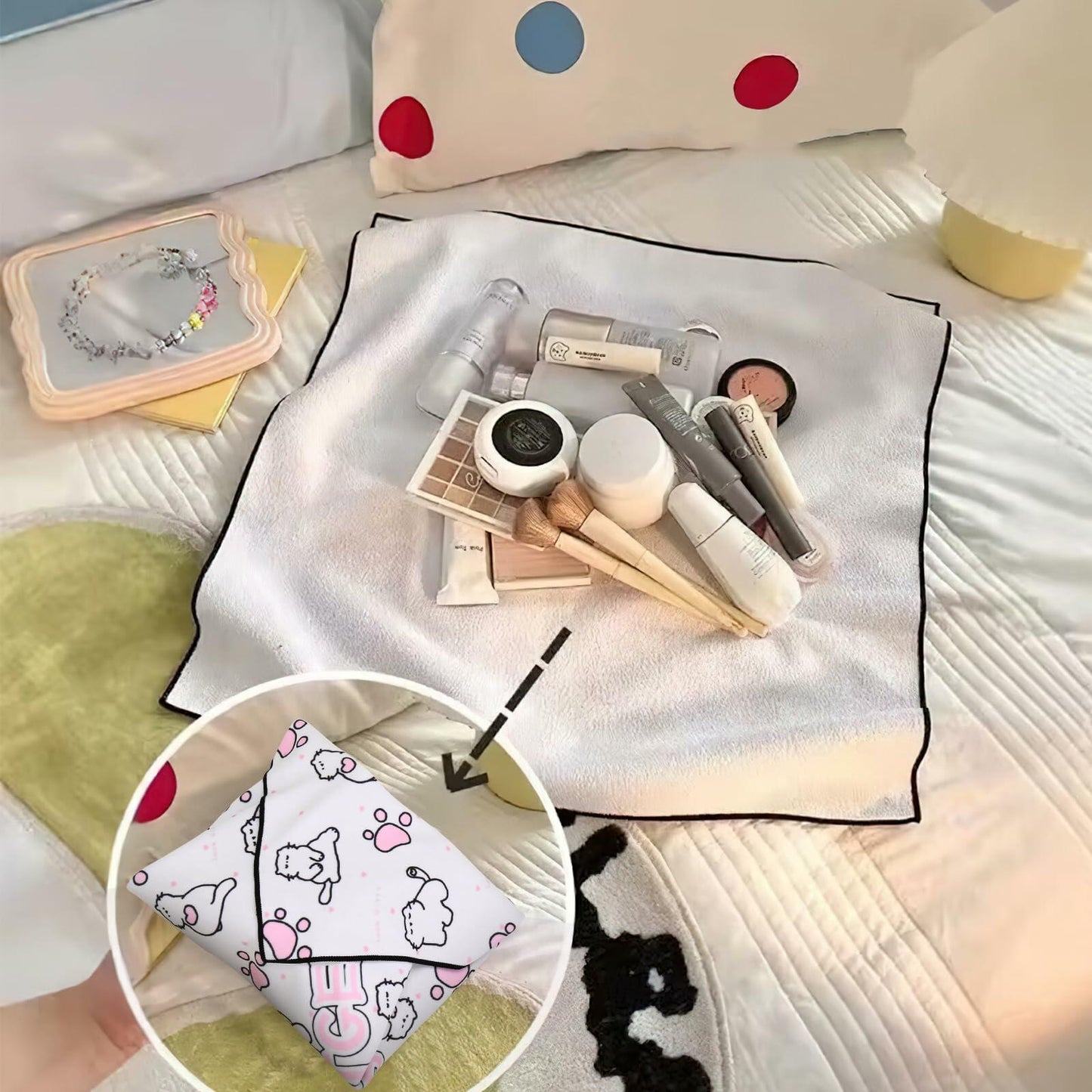 SANWICH Magic Cloth Makeup Bag Clear Hemp 2PCS Portable Cosmetic Organizer