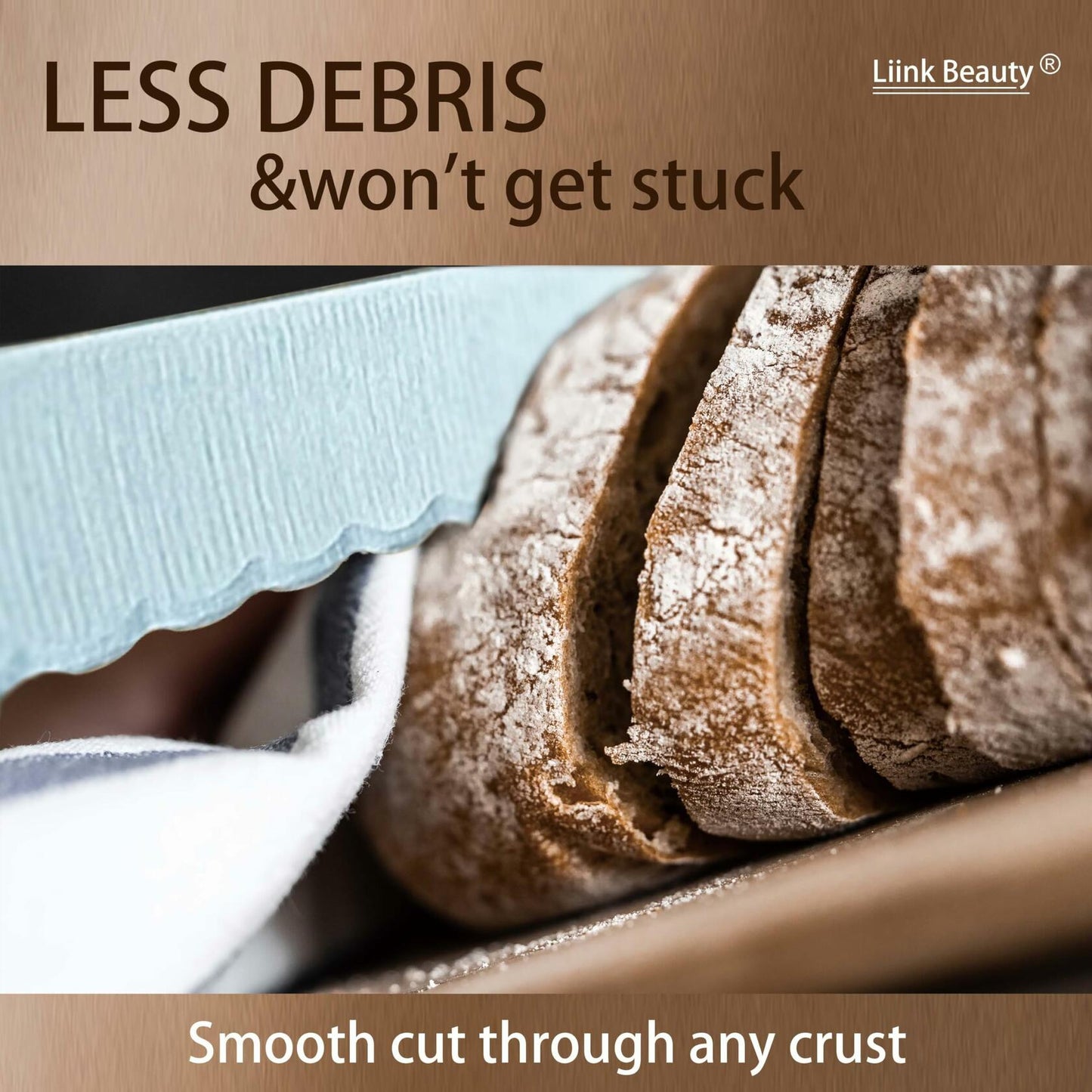 LiinkBeauty Stainless Steel Bread Knife 10-Inch Silver Small