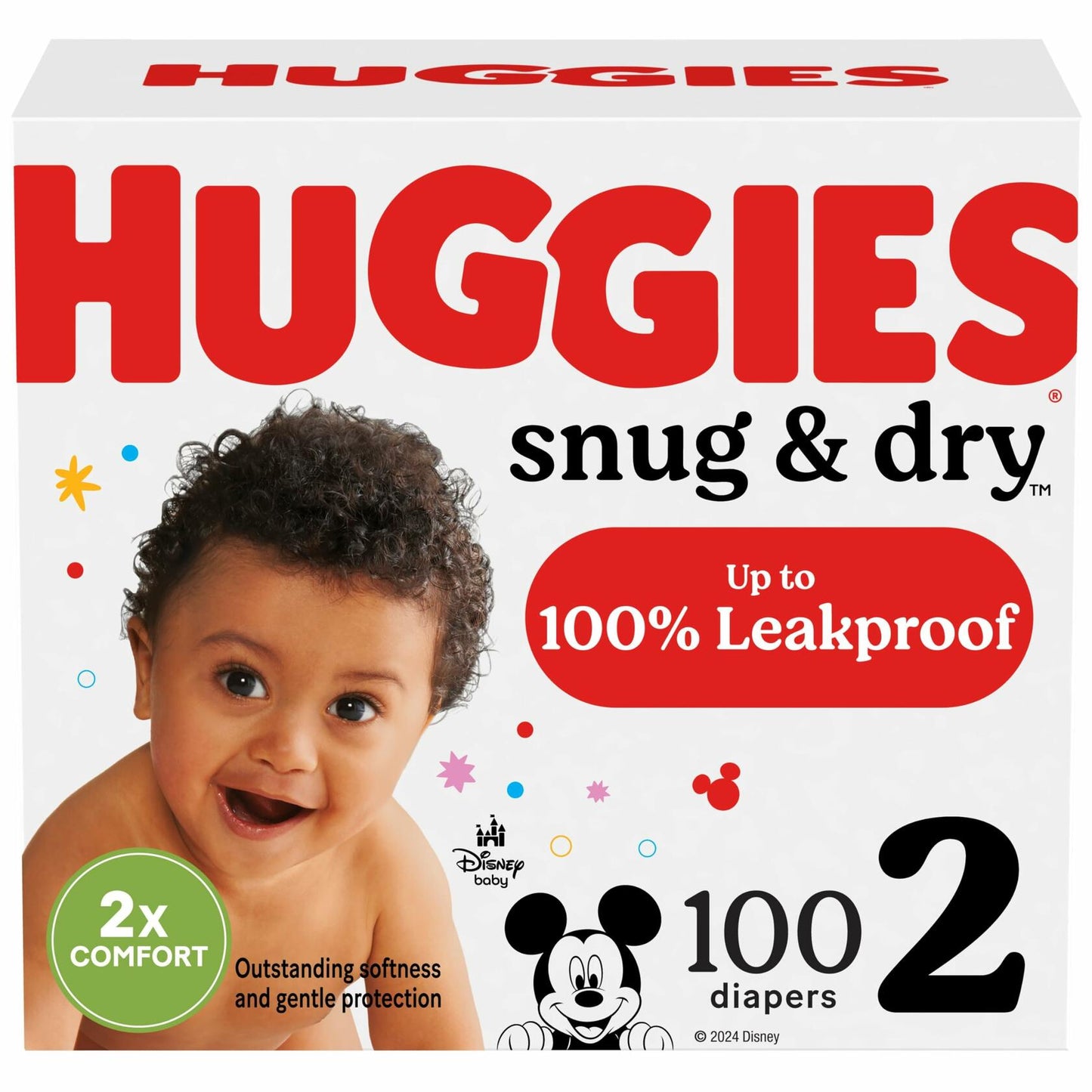 Huggies Snug & Dry Diapers 100 Count Size 2 (12-18 lbs)