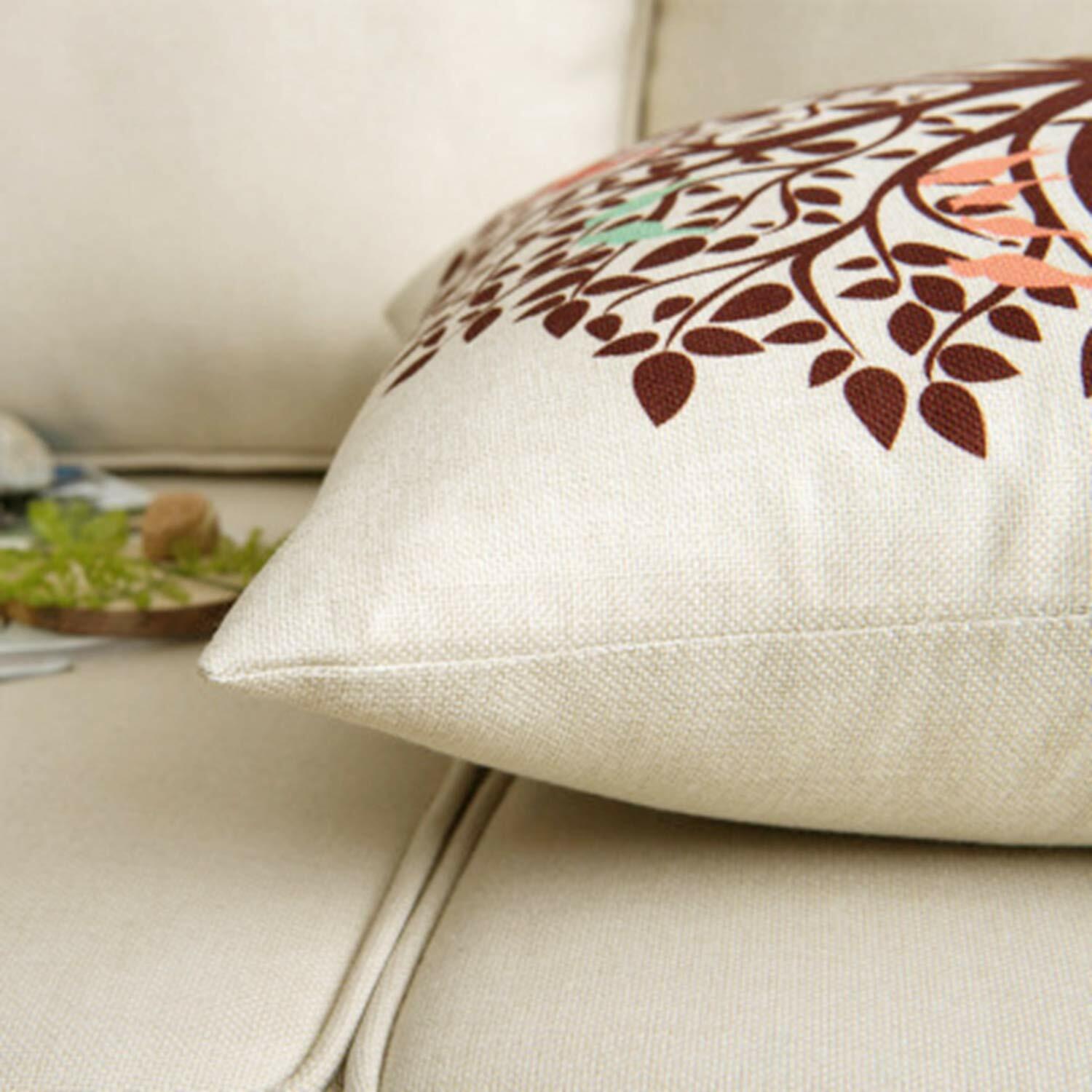 Awowee Flax Throw Pillow Cover Blue Winter Landscape 16x16 Cotton Linen