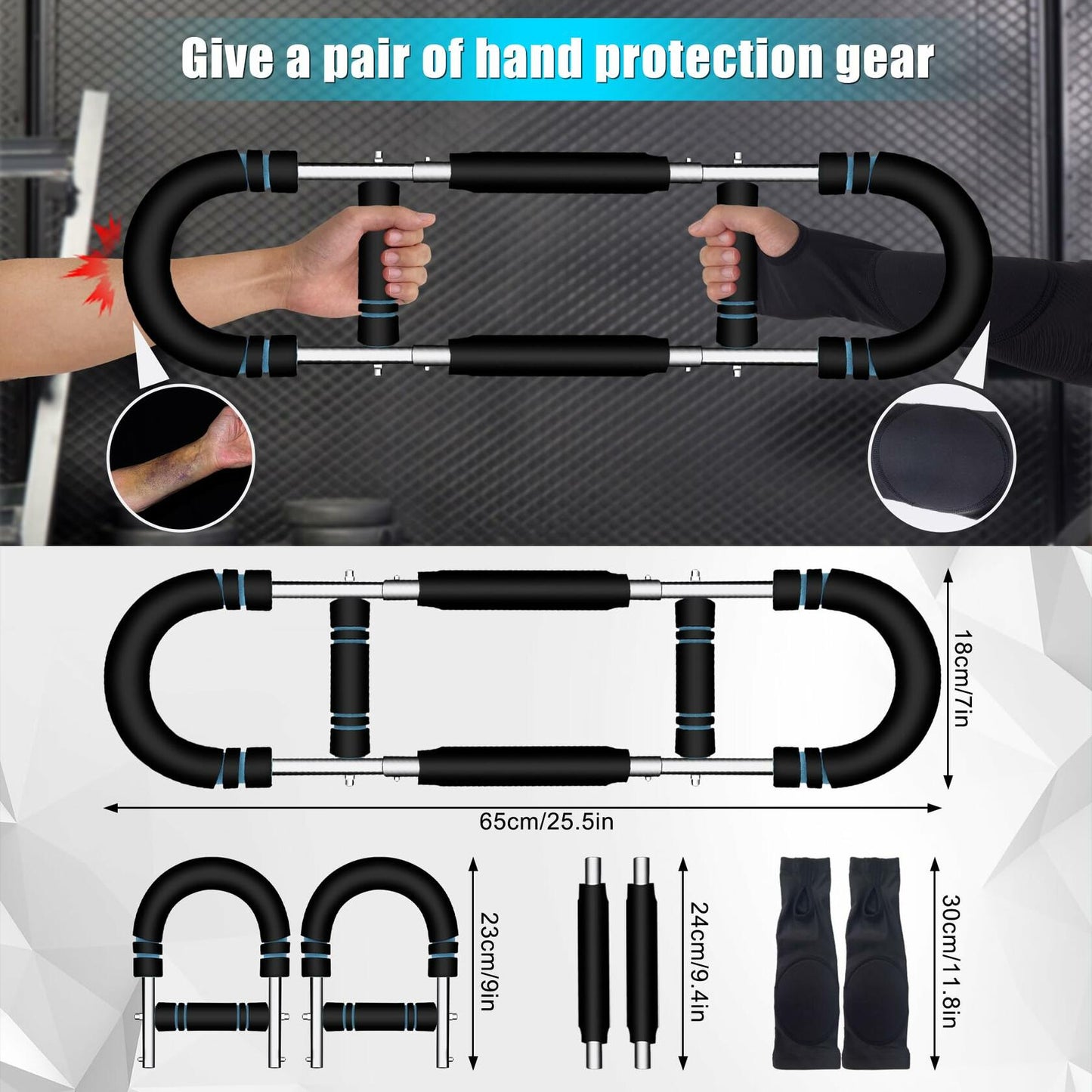 CNEYSID Twister Arm Trainer 6 Levels 60-110 lbs Stainless Steel Black