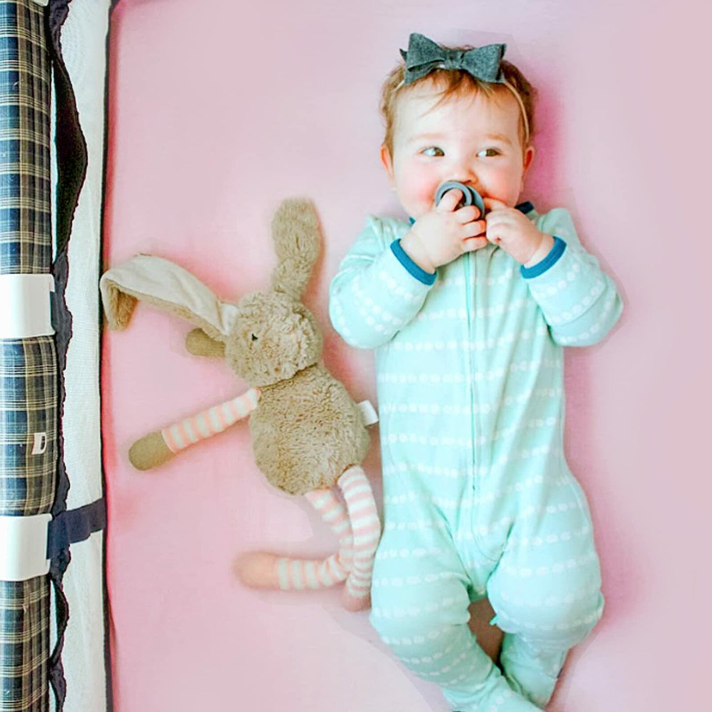 Pickle & Pumpkin Mini Crib Sheet Floral Pink Organic Cotton 2-Pack