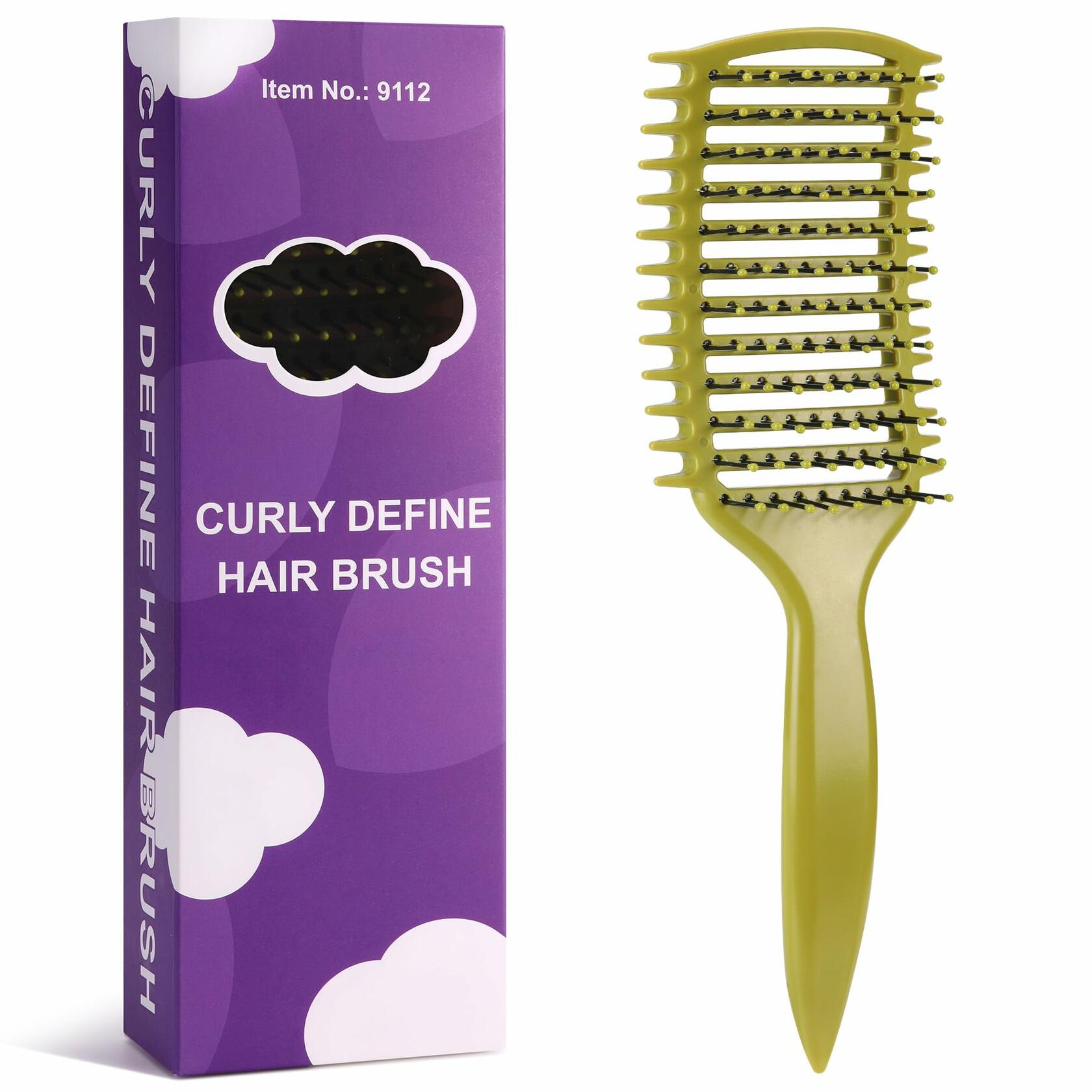 manrator Curl Defining Brush Vented Detangling Frizz Control Matcha Green