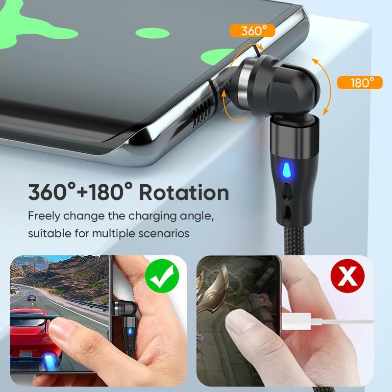 Generic Magnetic PD 60W USB C Charging Cable 3.3ft Black 1pc Aluminum