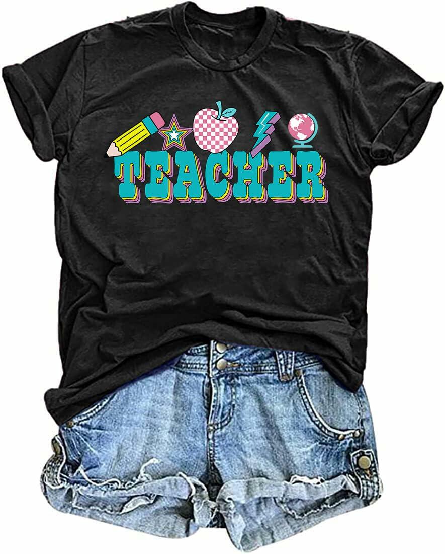 CHULIANSWEET Teacher Shirt Women Teach Kindness Graphic Tee DarkGrey2 Size XL