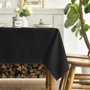 Horaldaily Black 60x84in Rectangular Stain Resistant Polyester Tablecloth