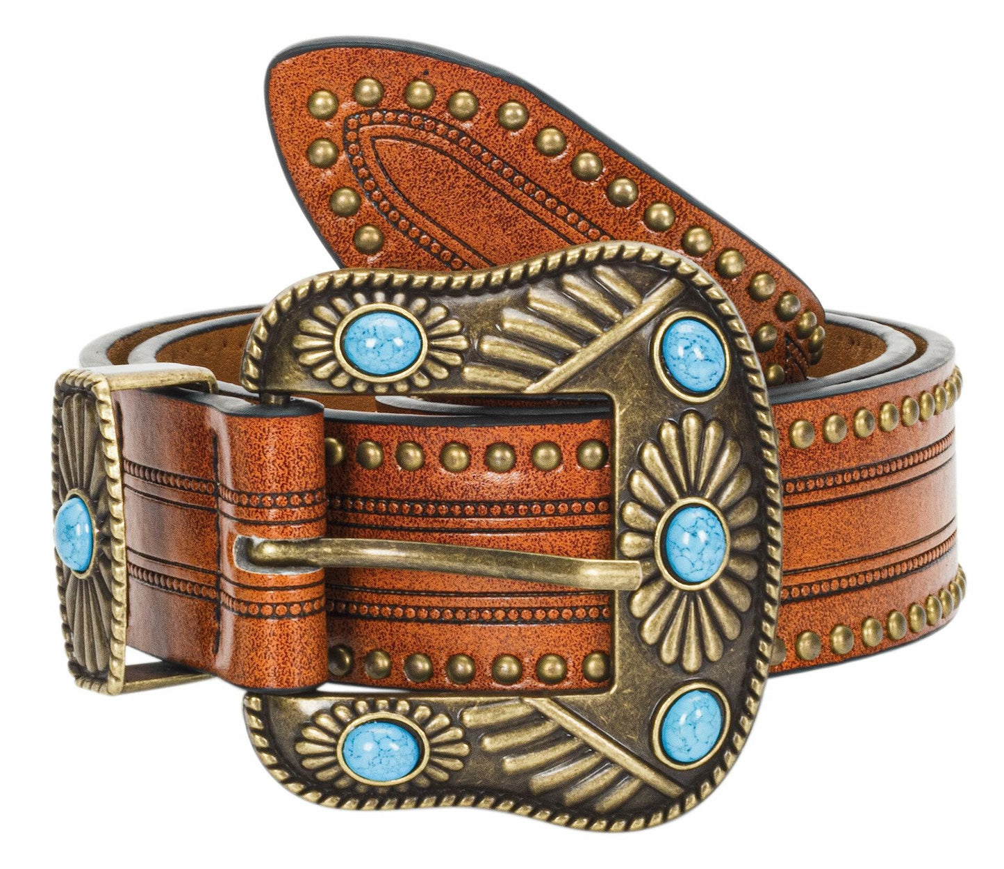 NociHah Adjustable Vintage Western Leather Belt Brown Waist 28-38