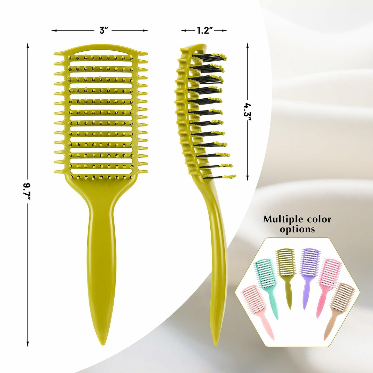 manrator Curl Defining Brush Vented Detangling Frizz Control Matcha Green